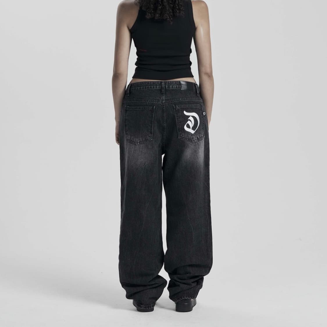 Nas raw wide denim in black 상품이미지4