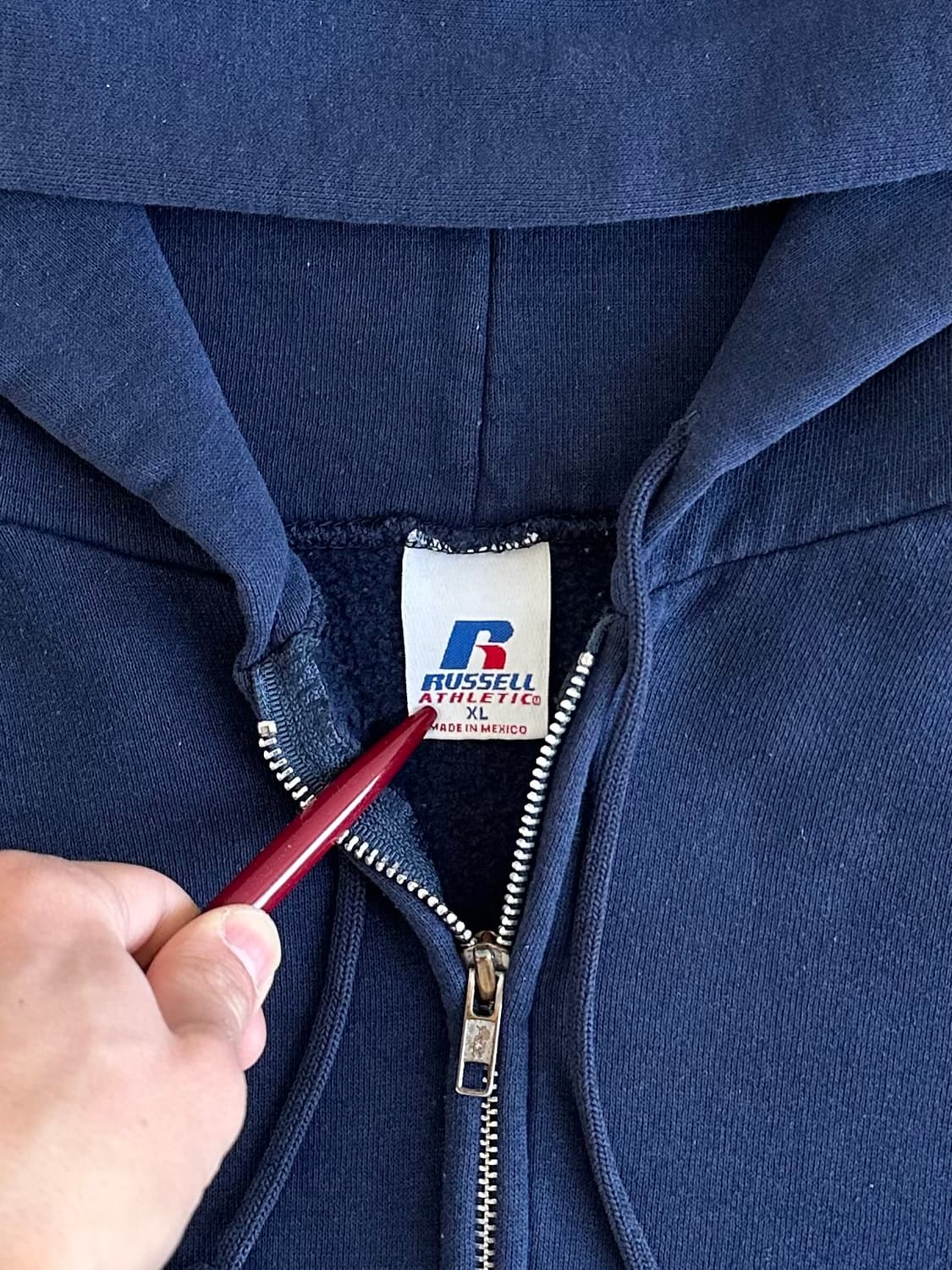 00s 빈티지 러셀 후드집업 네이비 XL 상품이미지6