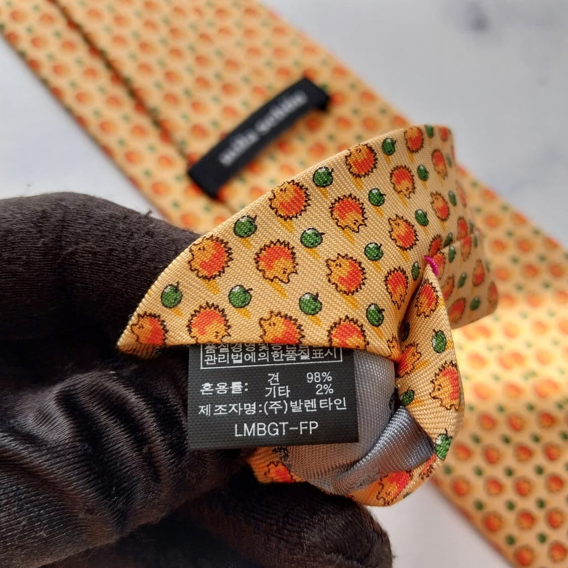 밀라숀 실크 애니멀 프루트 패턴 넥타이 9.3cm A+등급 K2263 상품이미지10
