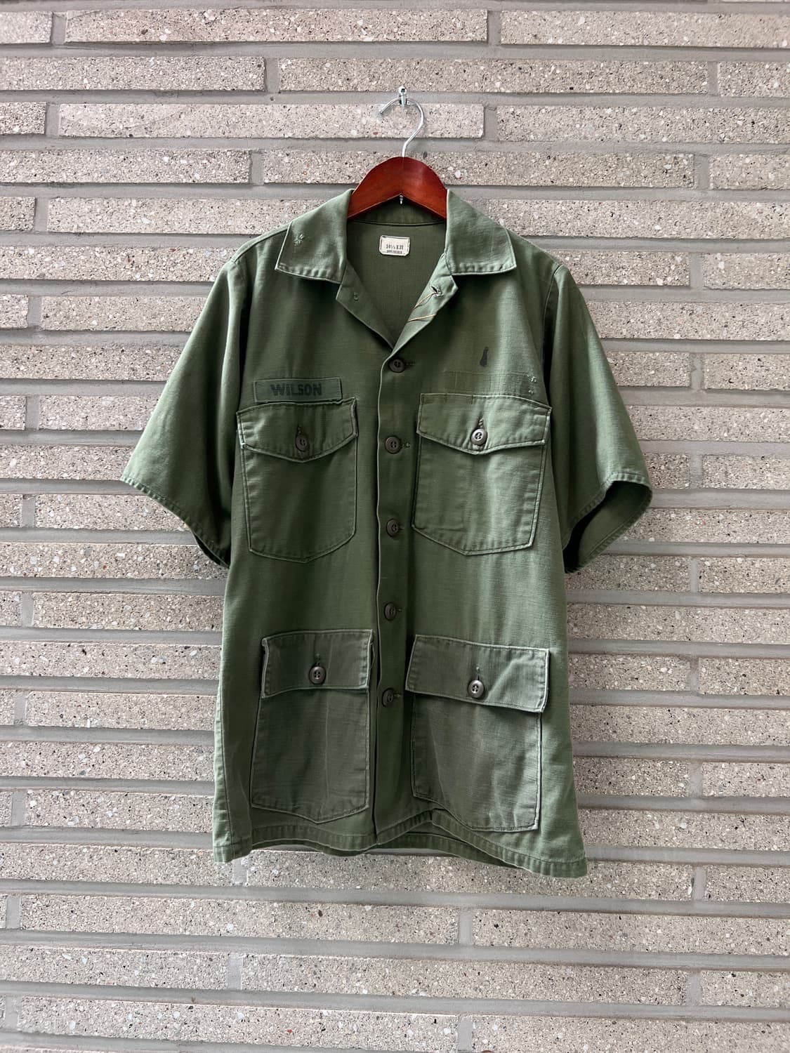 [M]70's 오리지널 U.S ARMY OG-107 4포켓 밀리터리 셔츠 상품이미지2
