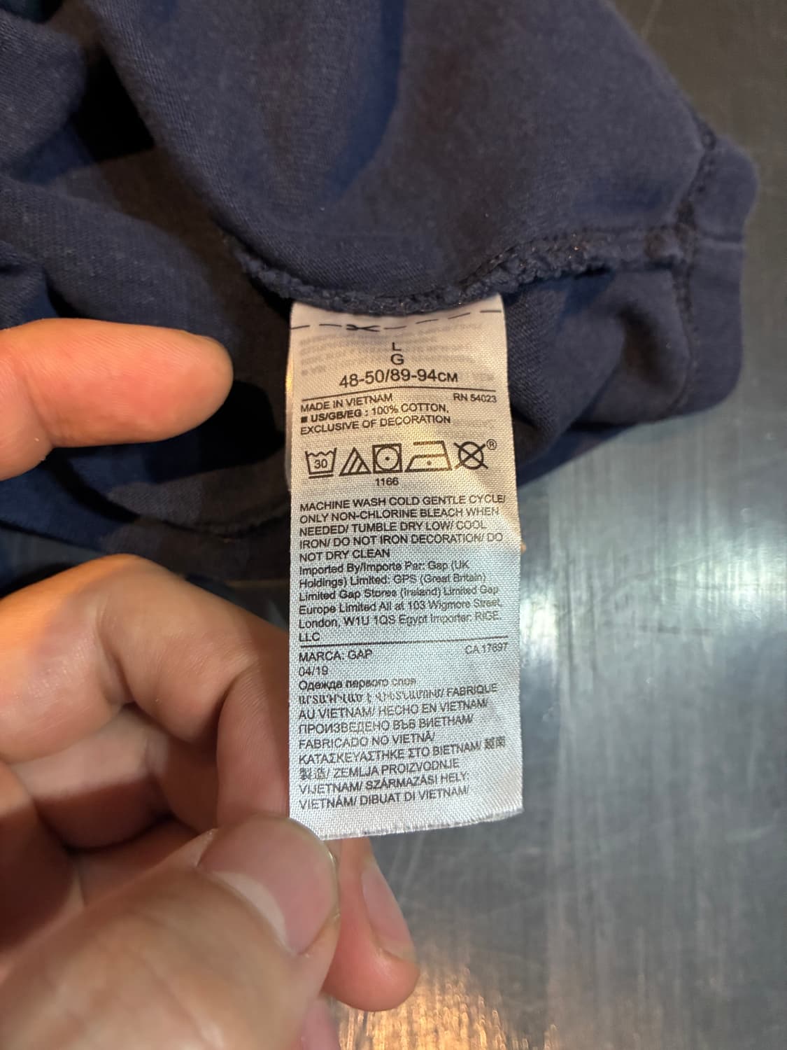 L) GAP 갭 헤비코튼 패치 네이비 티셔츠 상품이미지5