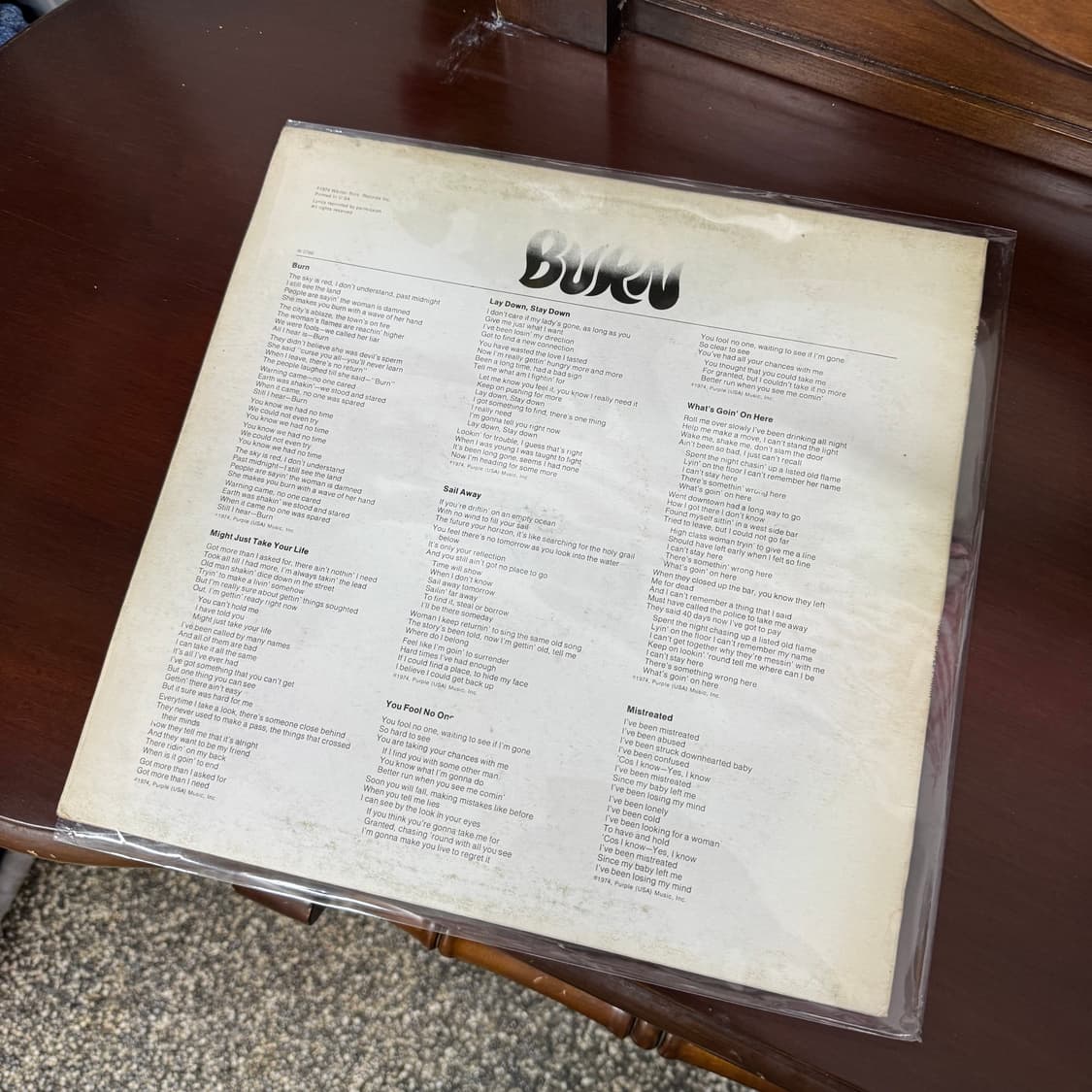 딥 퍼플 BURN 엘피 바이닐 음반   상품이미지3