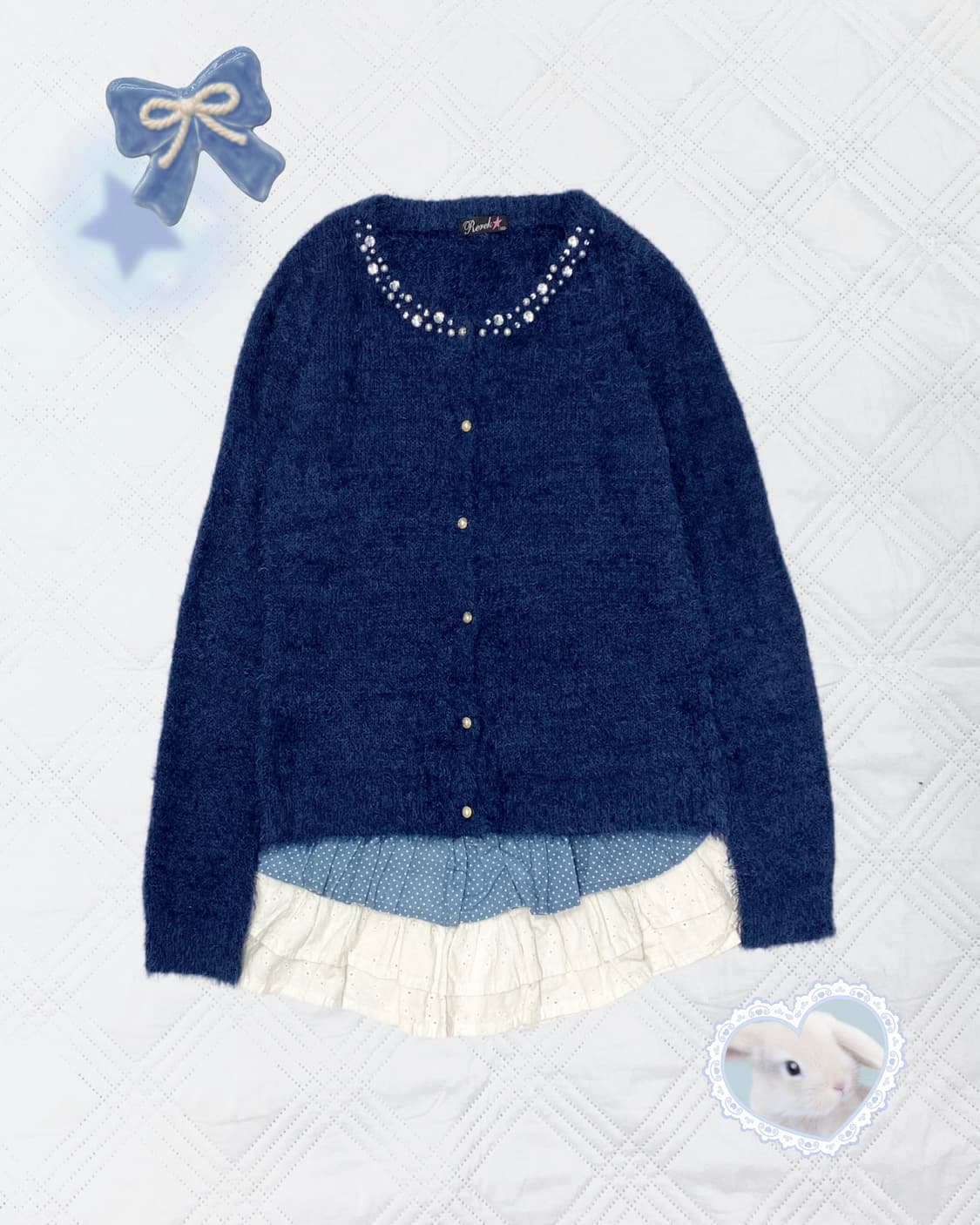 ꒰ঌ 로걀 큐빅 앙고라 가디건 ໒꒱ 상품이미지1