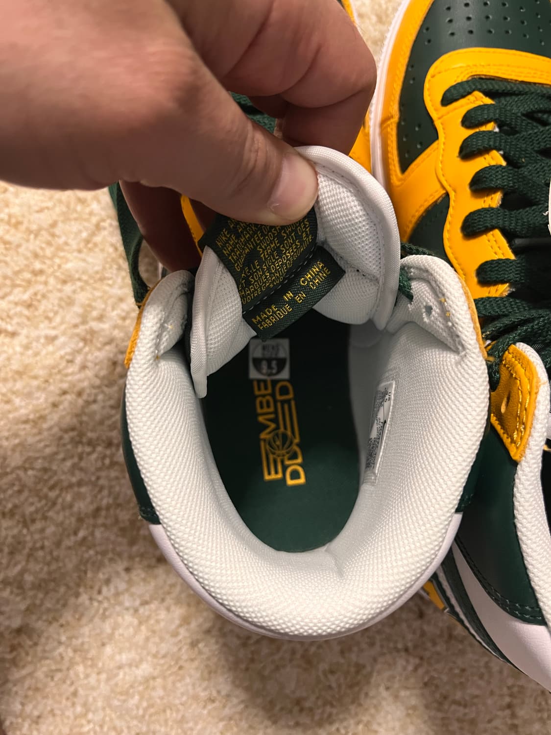 [새상품] 나이키 터미네이터 하이 시애틀 슈퍼소닉스 (275 / 9.5) 상품이미지7