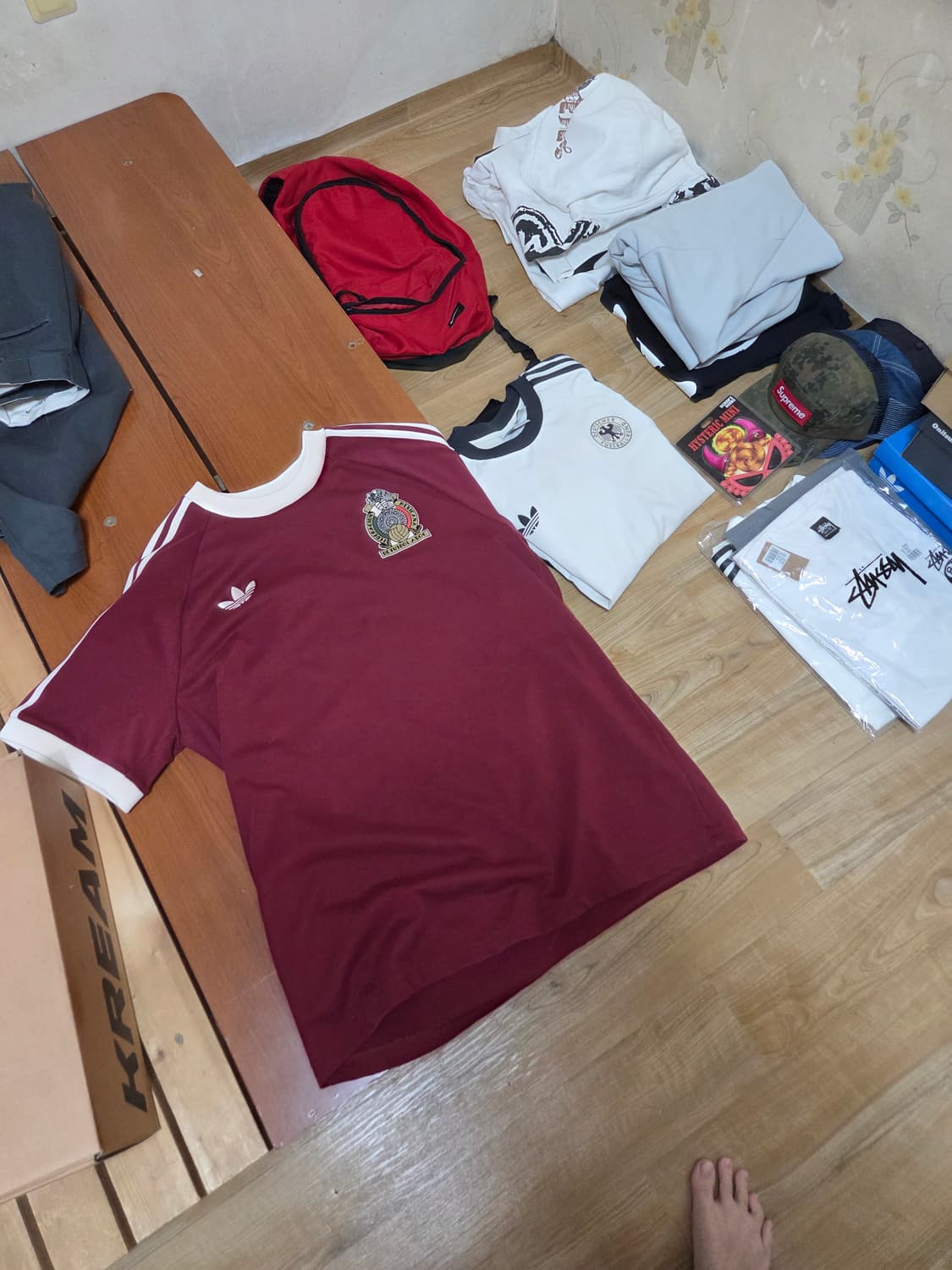 아디다스 멕시코 아디컬러 3S 티셔츠 노블 마룬 - KR 사이즈 상품이미지1