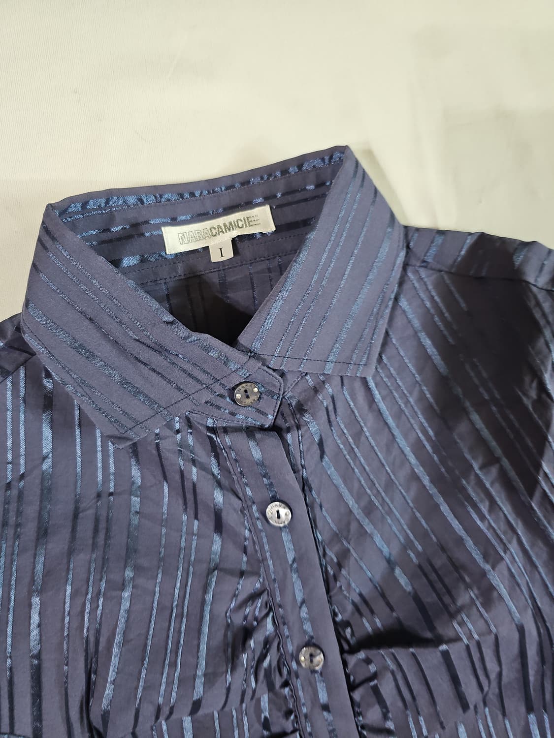 [1] naracamic 나라카미체 스트라이프 셔링 7부 셔츠 상품이미지2