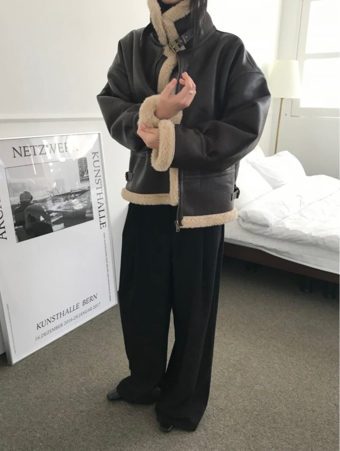 Tylda 퍼 카라 무스탕 (brown) 상품이미지1