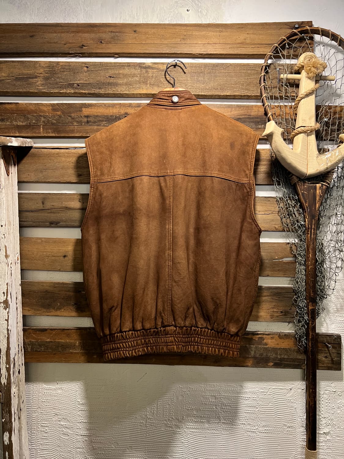 [L]90's USA 빈티지 브라운 리얼레더 멀티포켓 헌팅 베스트 상품이미지9