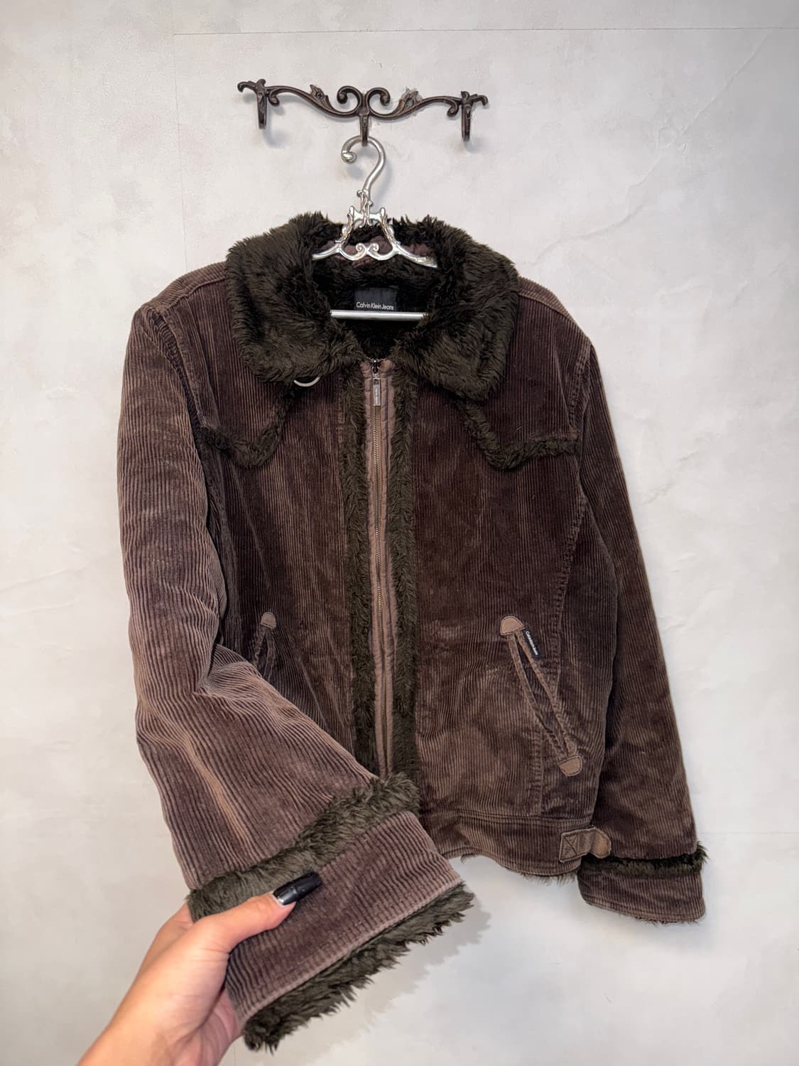 Calvin Klein dark brown corduroy fur jk 상품이미지2