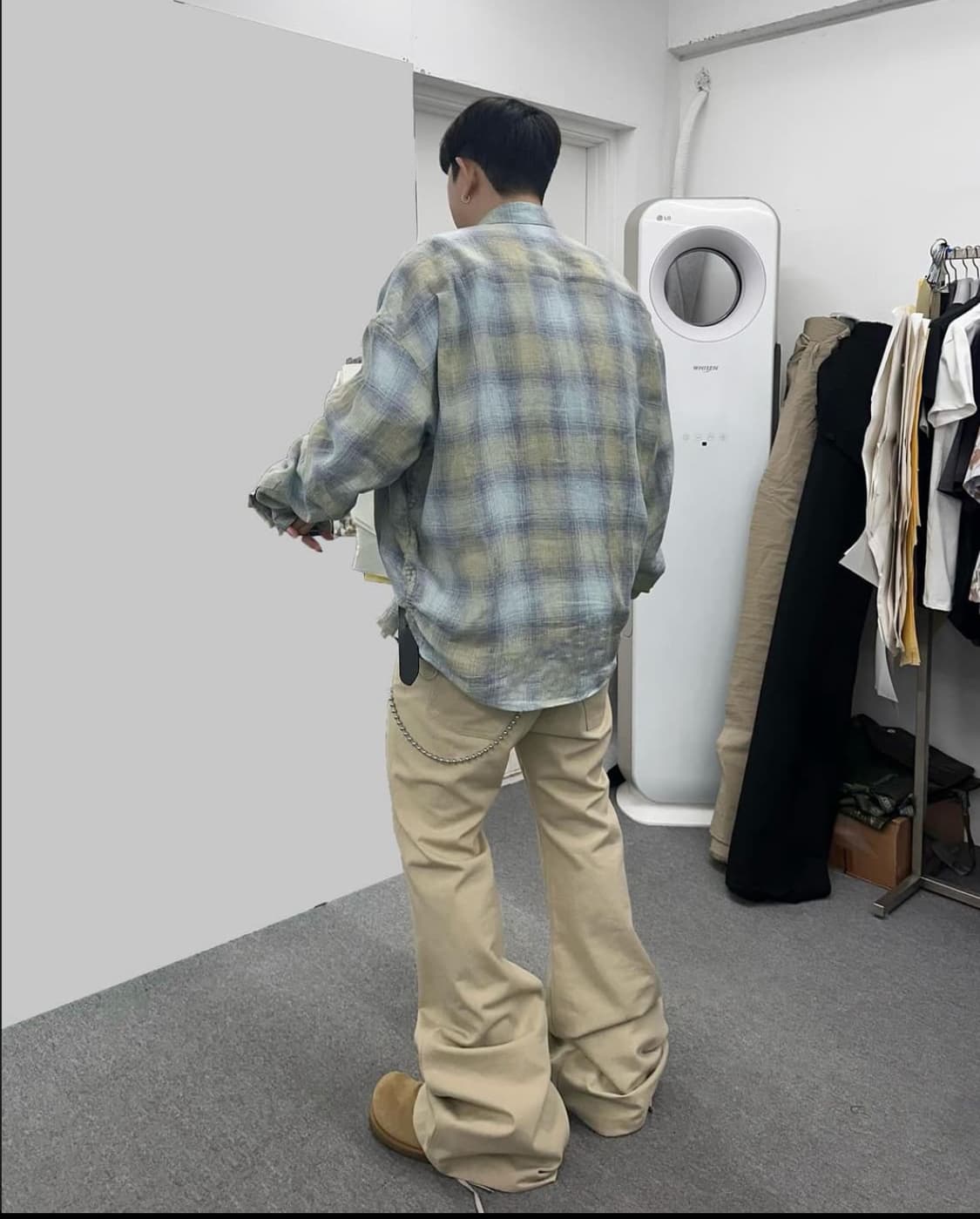 논노드 플레어 팬츠 베이지 상품이미지2