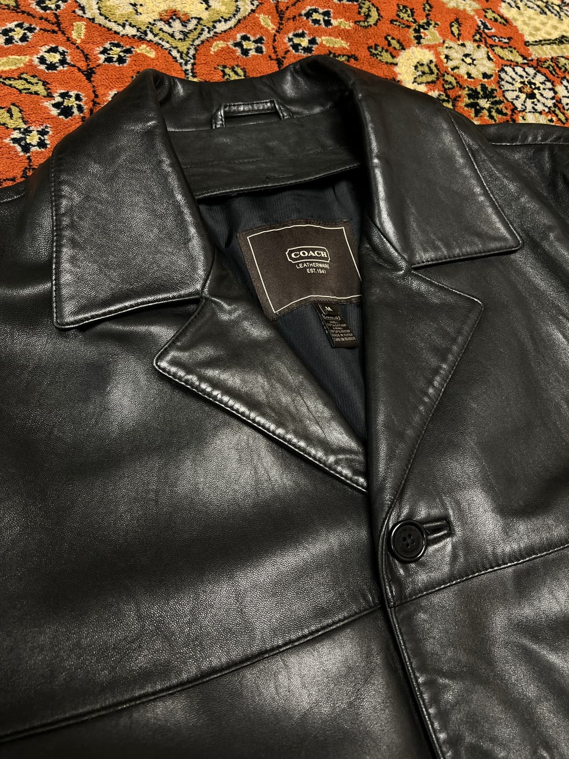 [105] COACH 코치 빈티지 리얼 레더 카코트 블랙 상품이미지4