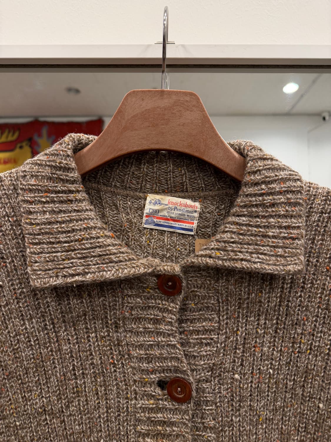 70s Pendleton 펜들턴 버진 울 카라 가디건 (USA) 상품이미지2