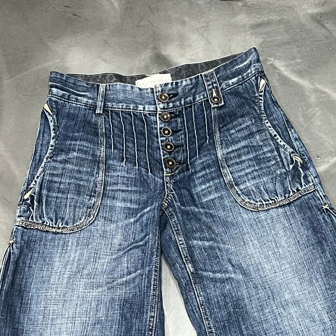  앙루주 버튼 데님 하프 팬츠 y16202 상품이미지3