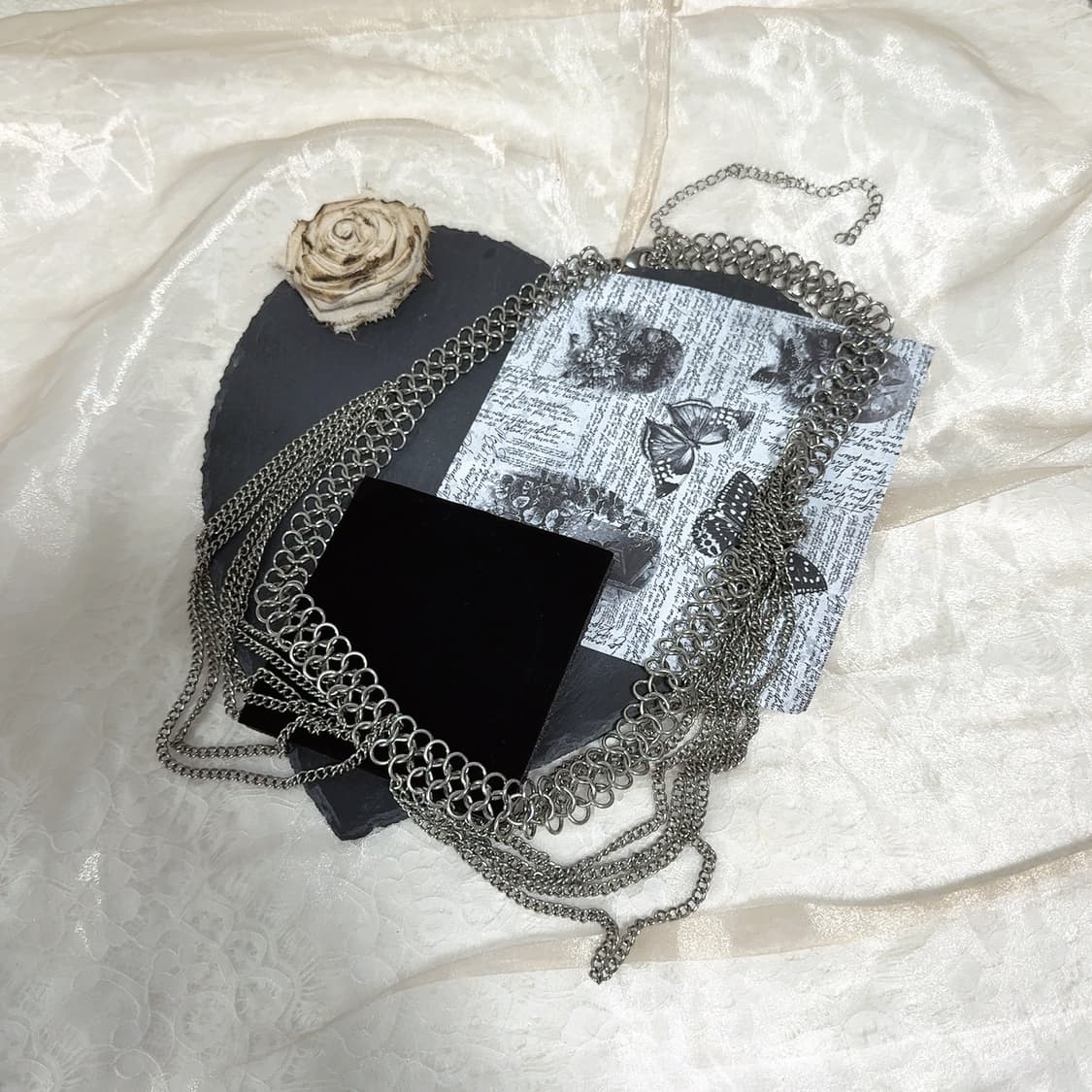 빈티지 고딕 용골 체인 레이어드 듀얼 바디체인 목걸이 허리띠허리체인 상품이미지2