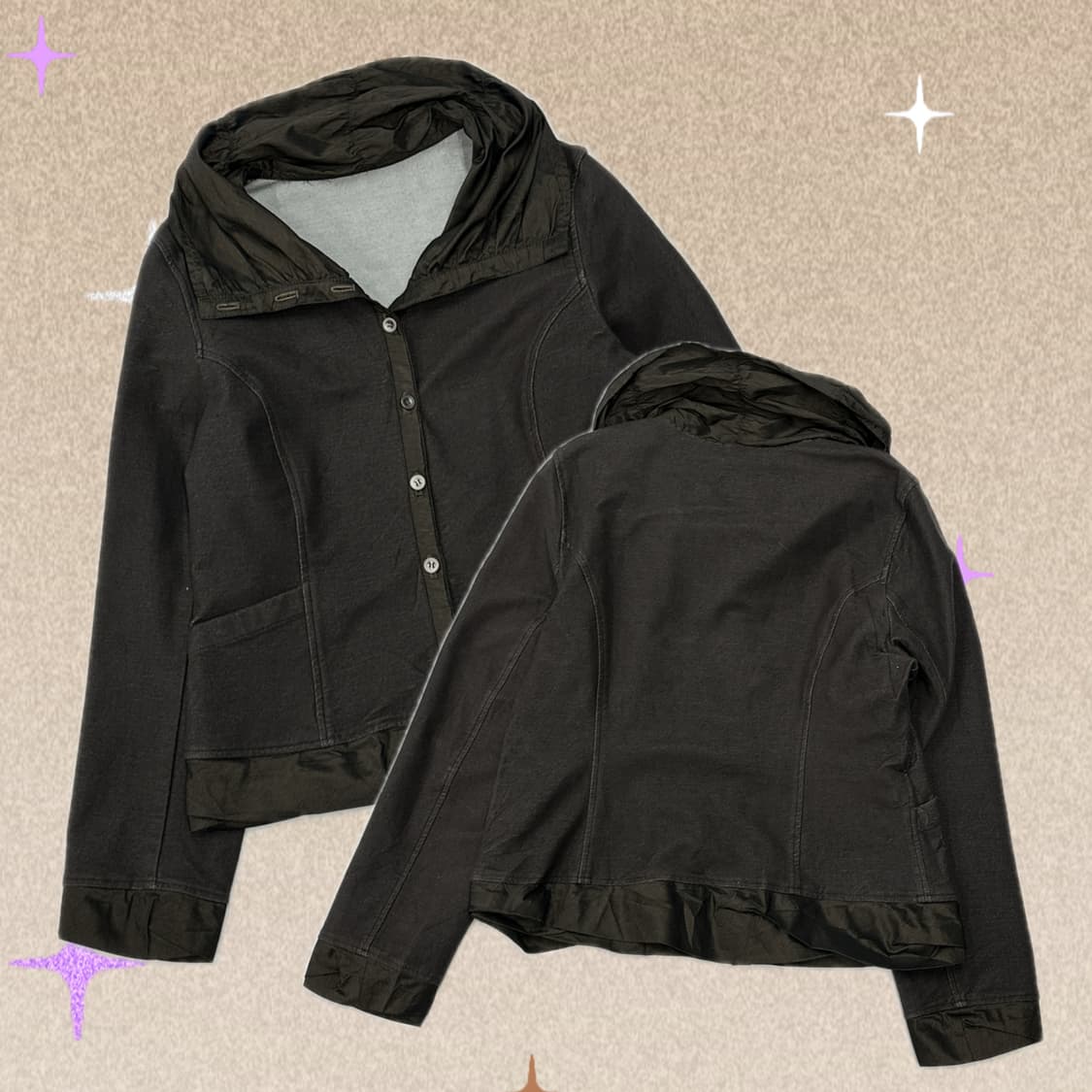 🍠하구미의 고구마맛 자켓🍠 라떼갸루 브라운 오버핏 히피 프릴 마이  상품이미지1