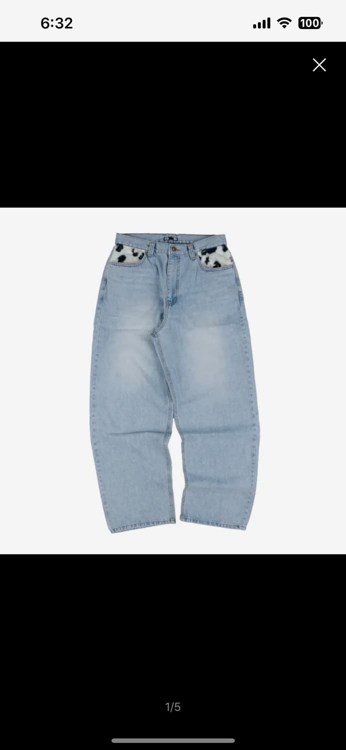 Ertr cow star denim pants loght blue 상품이미지1
