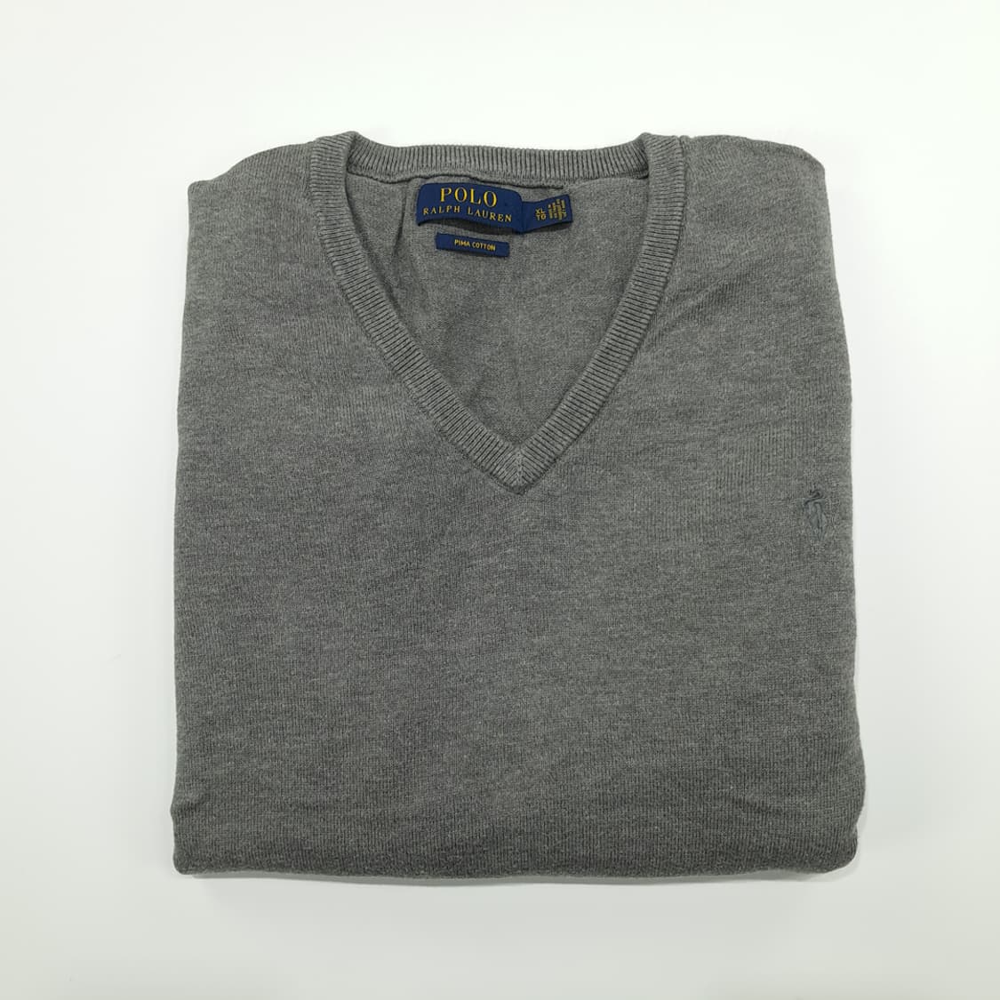 CN868 XL 폴로 랄프로렌 그레이 피마코튼 V넥 긴팔 니트 스웨터 상품이미지8