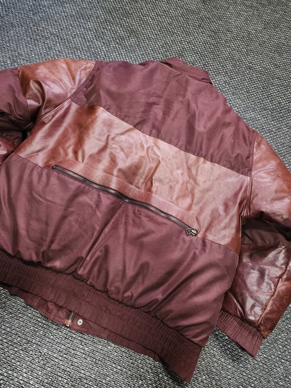 빈티지 소가죽 배색 덕다운 점퍼 95사이즈 상품이미지10