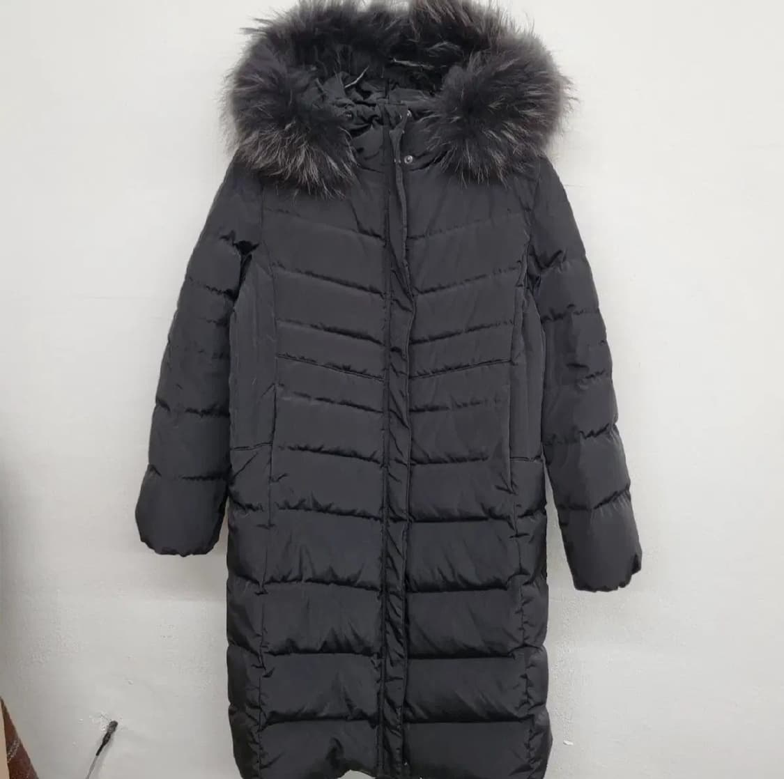 나이스클랍 블랙 롱패딩 95 66사이즈 덕다운 라쿤퍼 상품이미지1