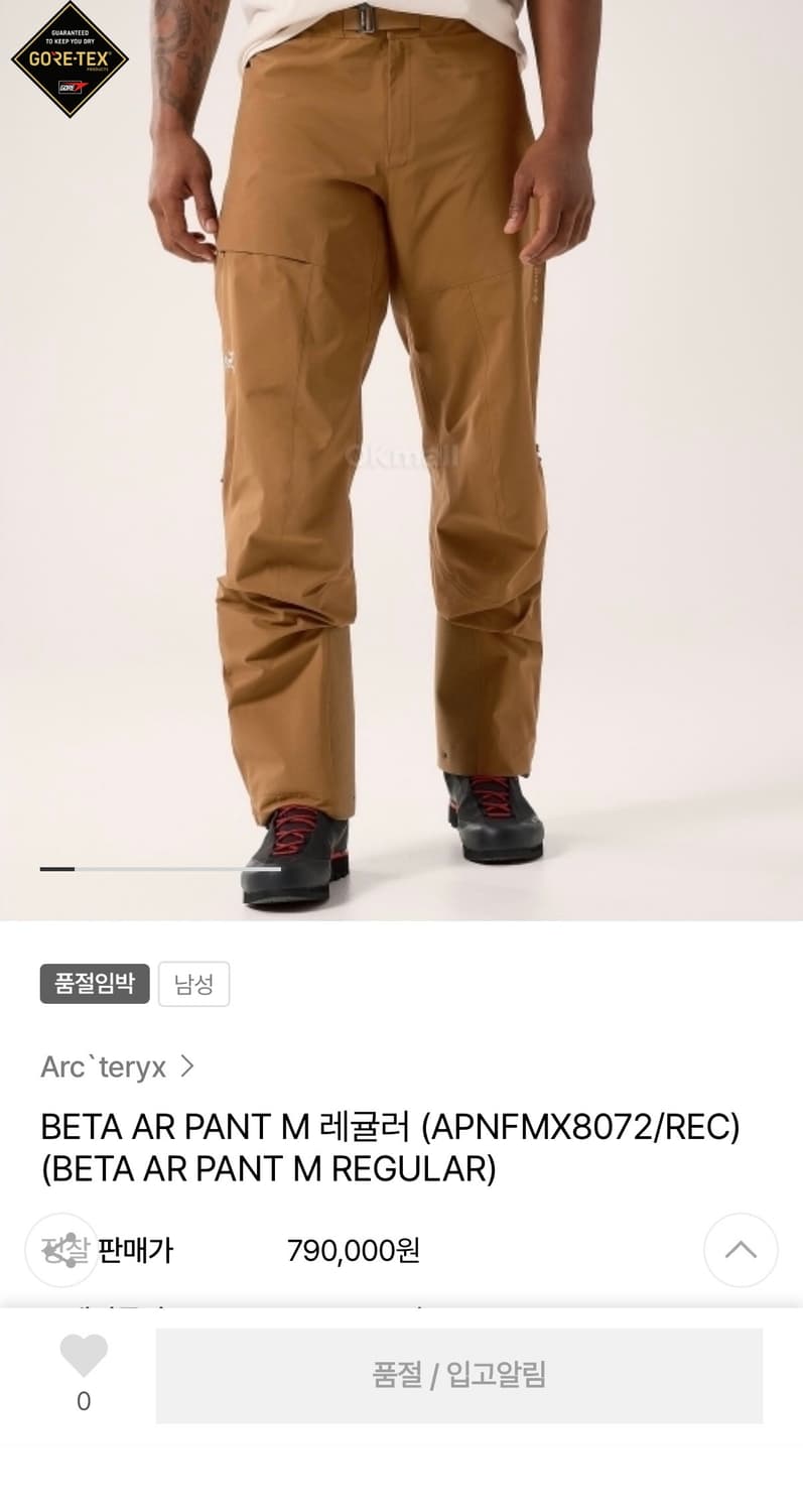 아크테릭스 베타AR 팬츠 레귤러 XL 상품이미지1