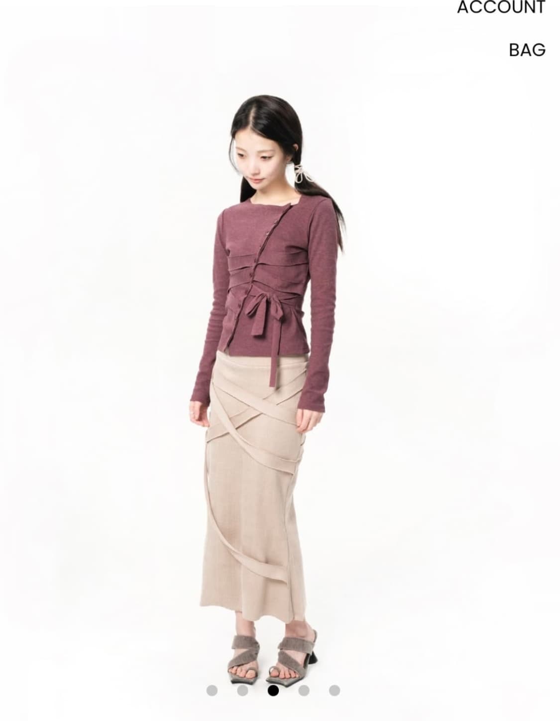 오스하이 밴디지 가디건 체리색 상품이미지1