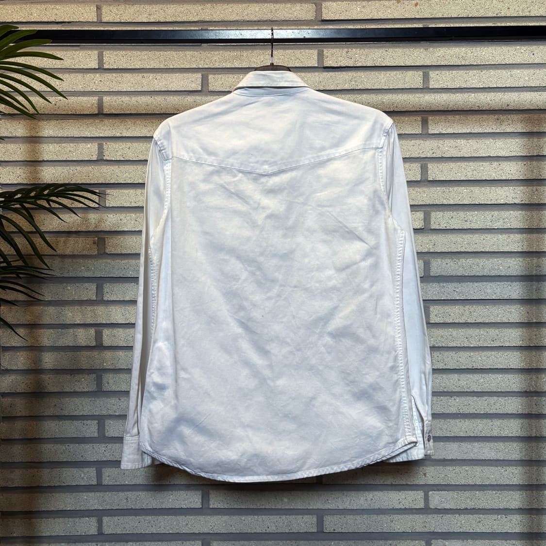 JPN VINTAGE 웨스턴 코튼트윌 버튼셔츠 요크컷 디테일 오프화이트 상품이미지3