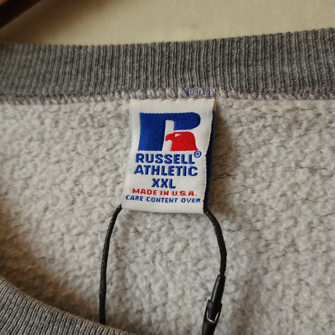 90s 러셀 맨투맨 스웻셔츠 레벨 풋볼 빈티지 레터링 그레이 상품이미지4