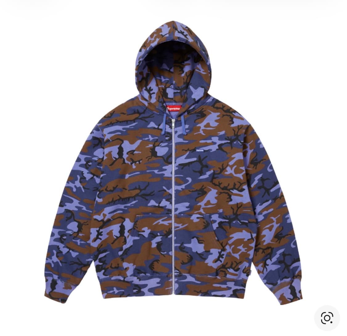슈프림 스몰 박스 집업 후드 스웨트셔츠 블루 카모 - 25SS 상품이미지1