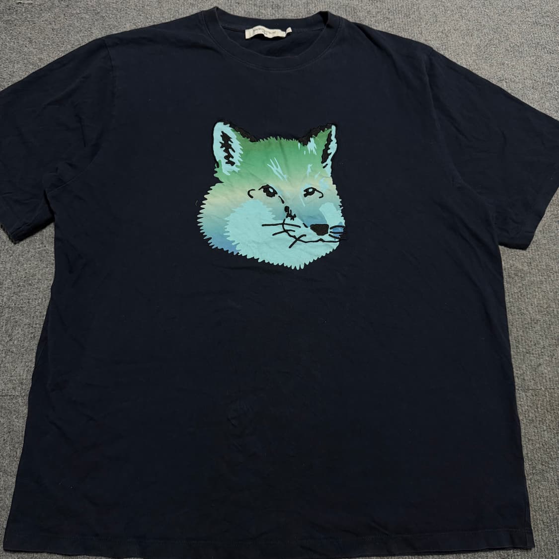 메종키츠네 폭스 빅헤드 네이비 반팔티 L 상품이미지2