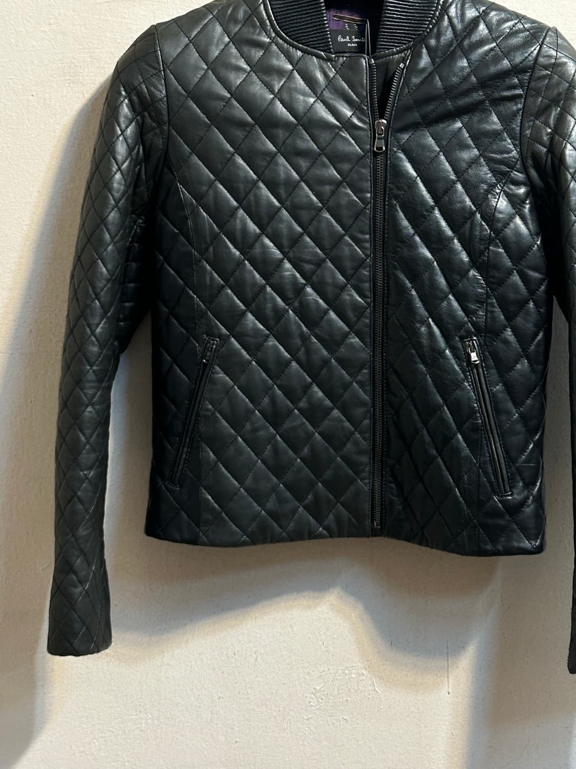 폴스미스 블랙 퀼팅 램스킨 레더 자켓 상품이미지3