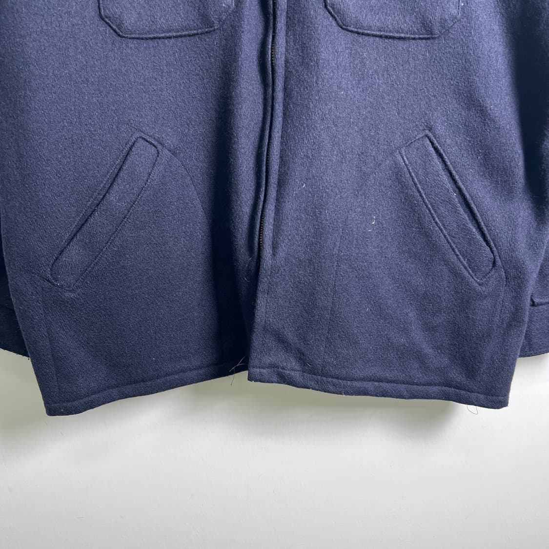 Melton 멜톤 네이비 울 집업 자켓 L 상품이미지5