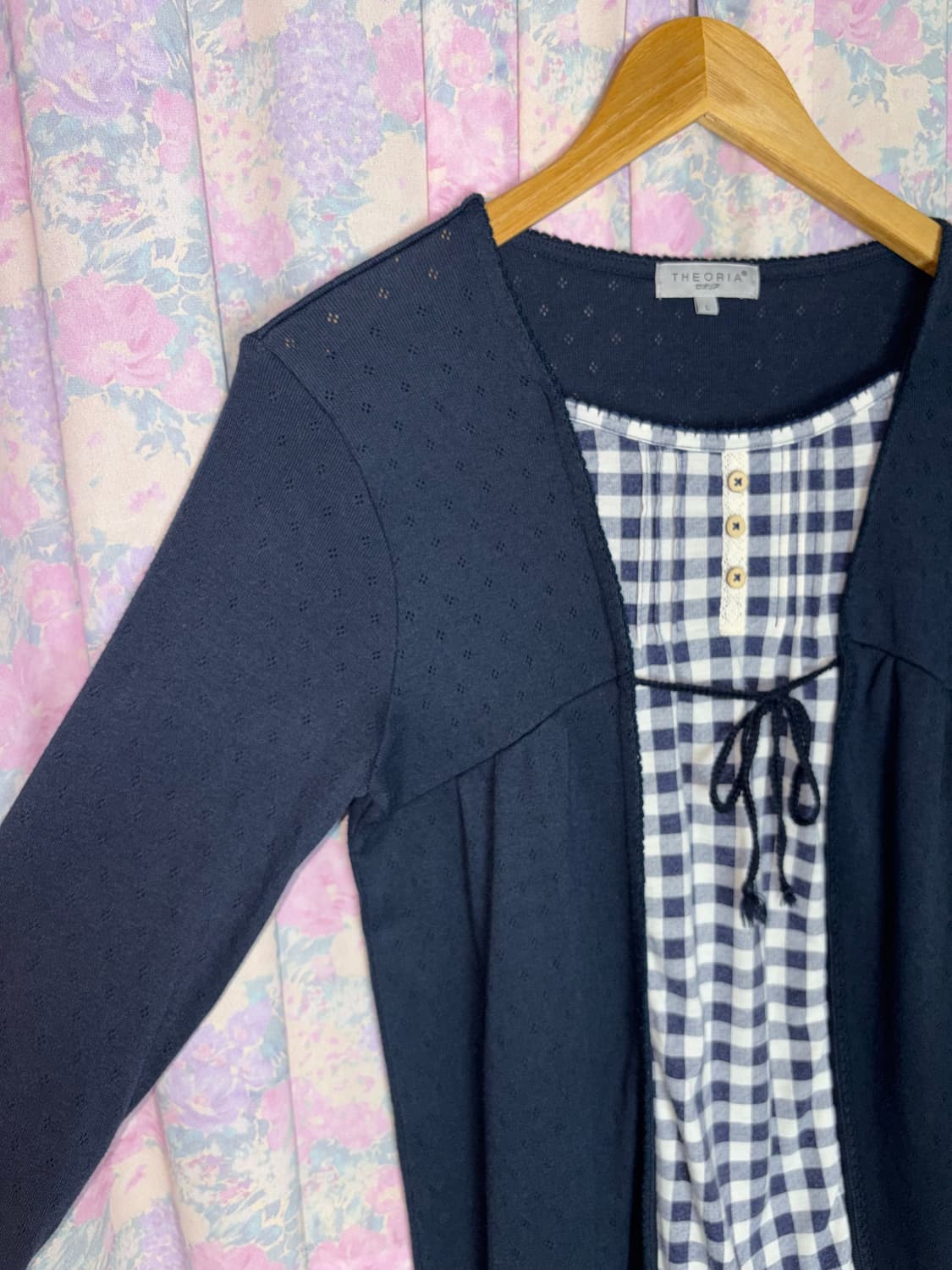 네이비 체크 레이어드 티셔츠 상품이미지8