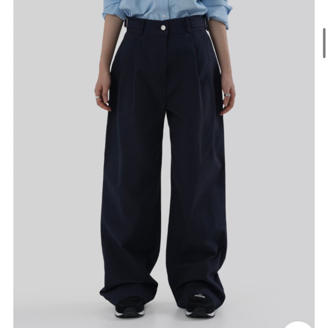 어텀 코튼 비죠 팬츠 네이비 S 상품이미지1
