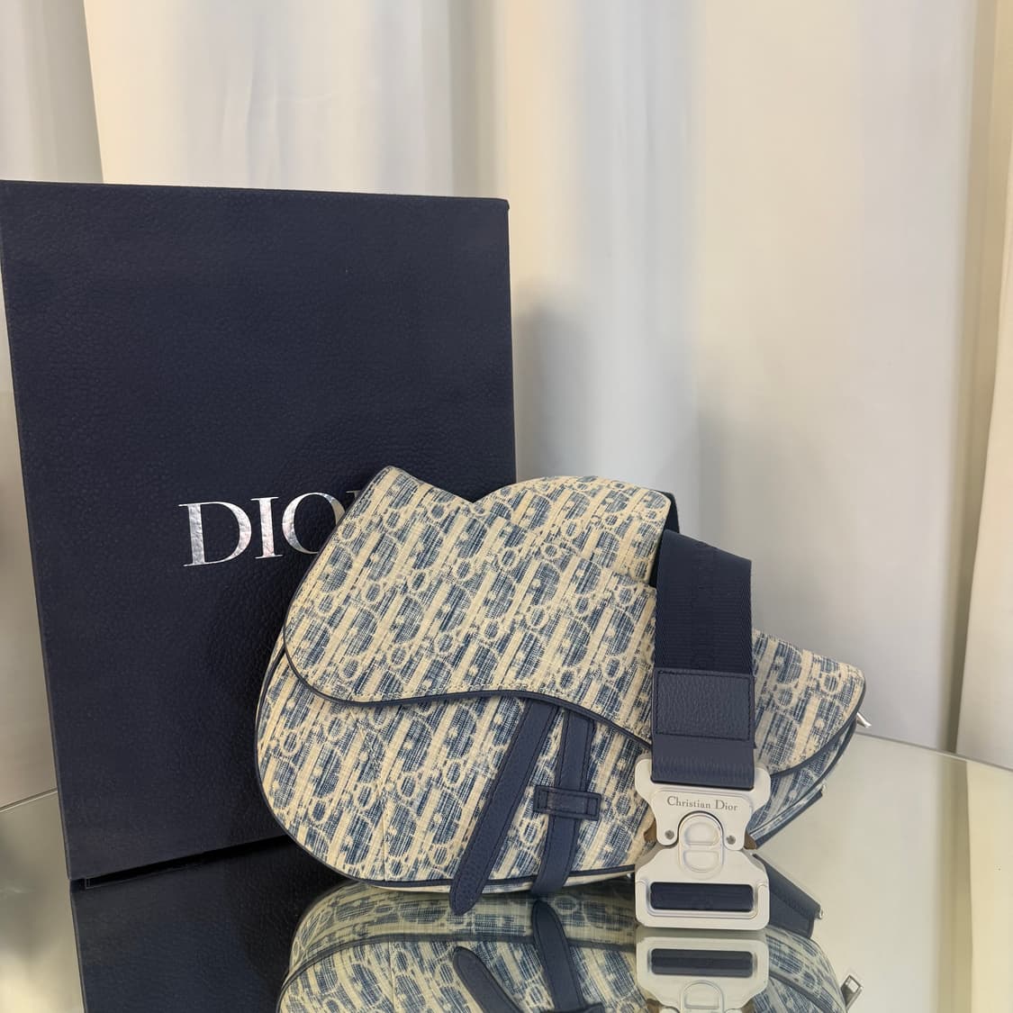 [정품] 디올 오블리크 카스리 데님 새들백 상품이미지4