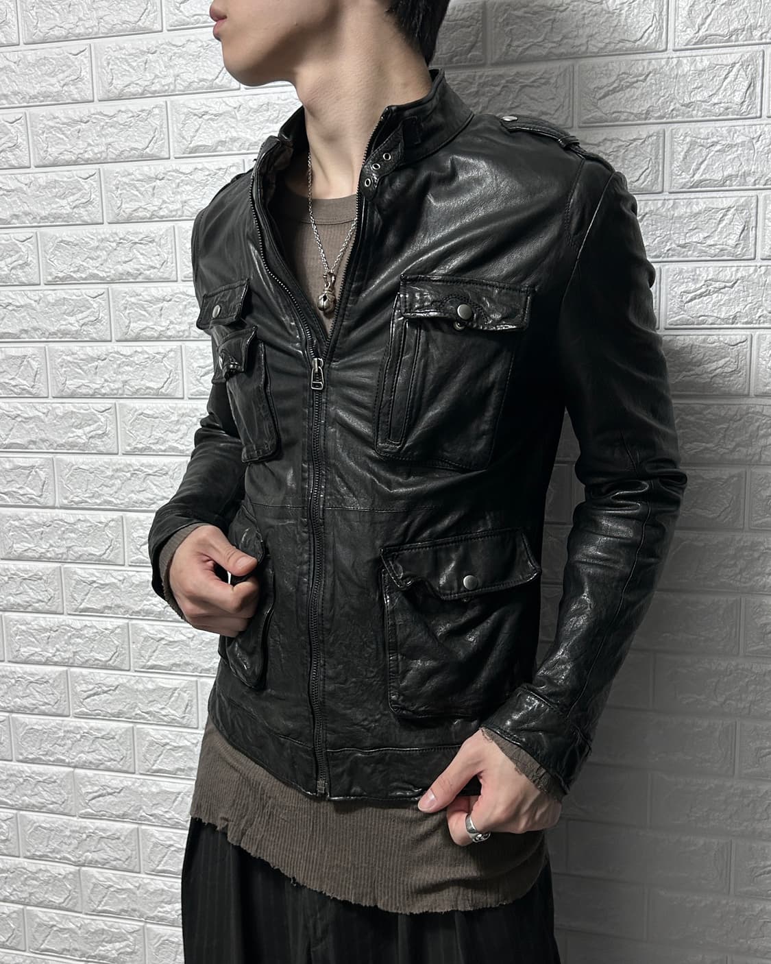 빈티지 램스킨 멀티 포켓 자켓 상품이미지2