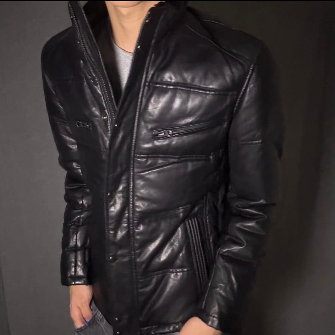 5351 pour les hommes 레더 가죽 패딩 상품이미지1