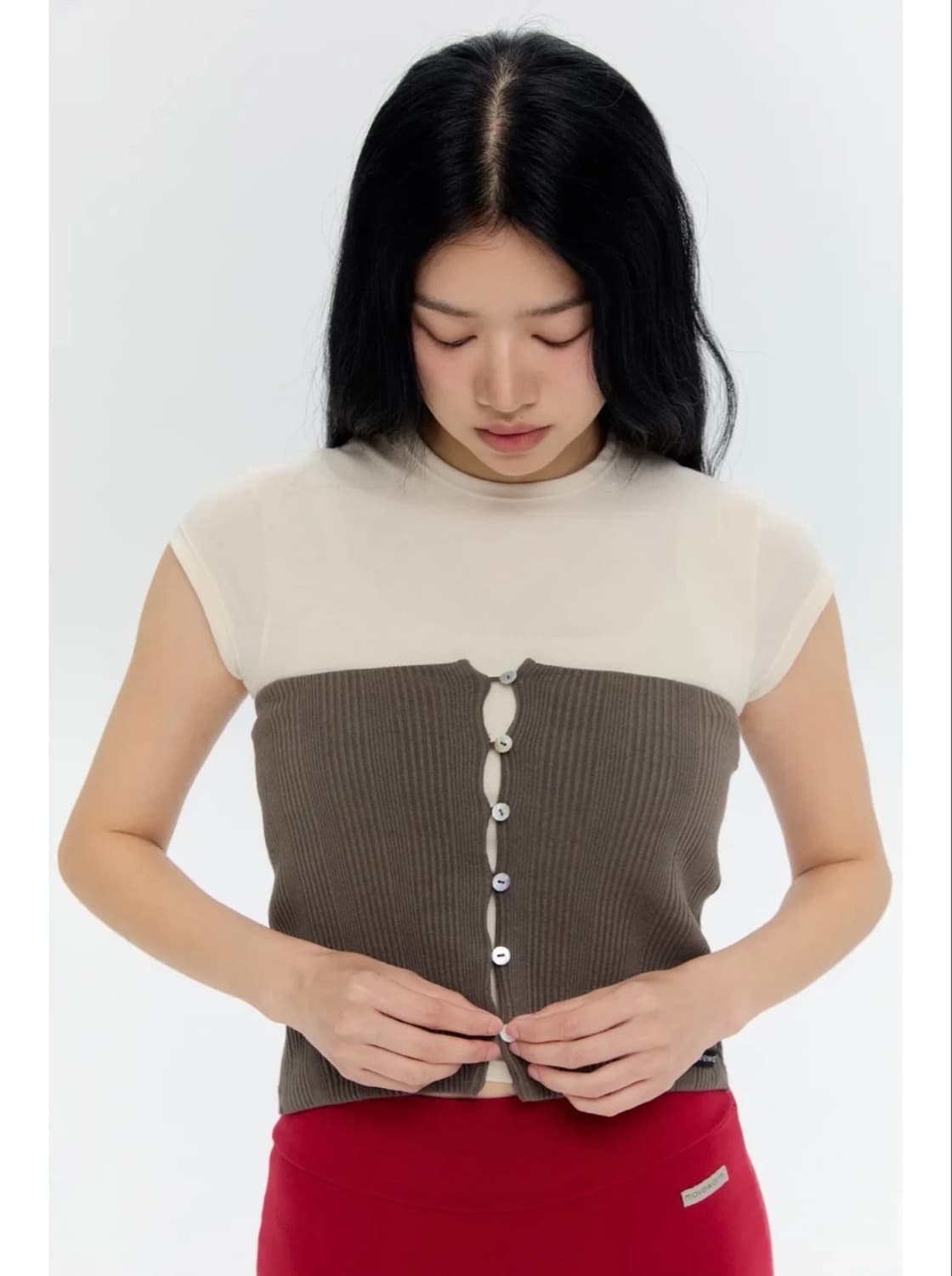 무브웜 버튼커버업 브라운 새상품 상품이미지2