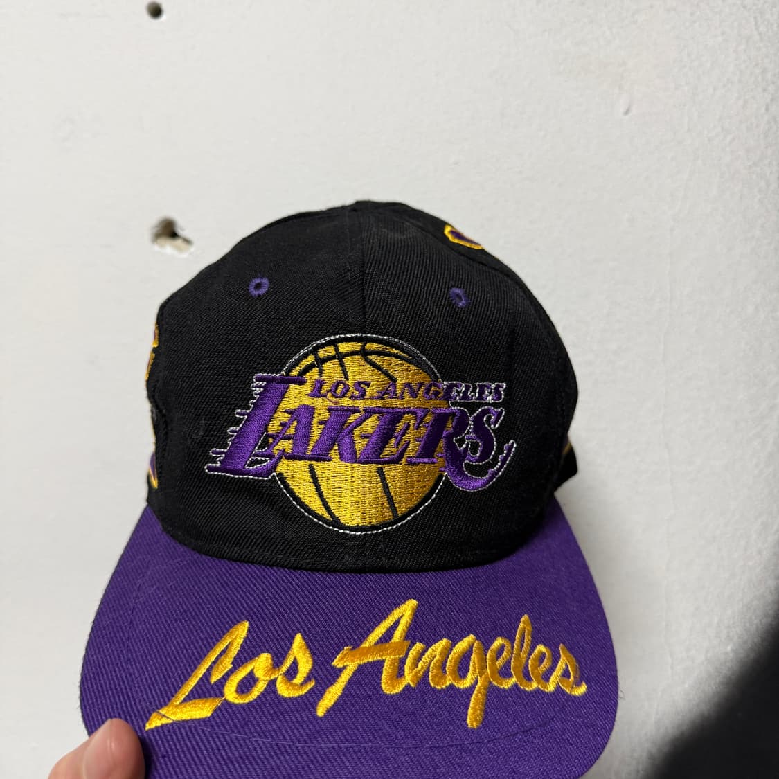 올드스쿨 NBA LA 레이커스 자수 패치 디테일 스냅 볼캡 상품이미지4