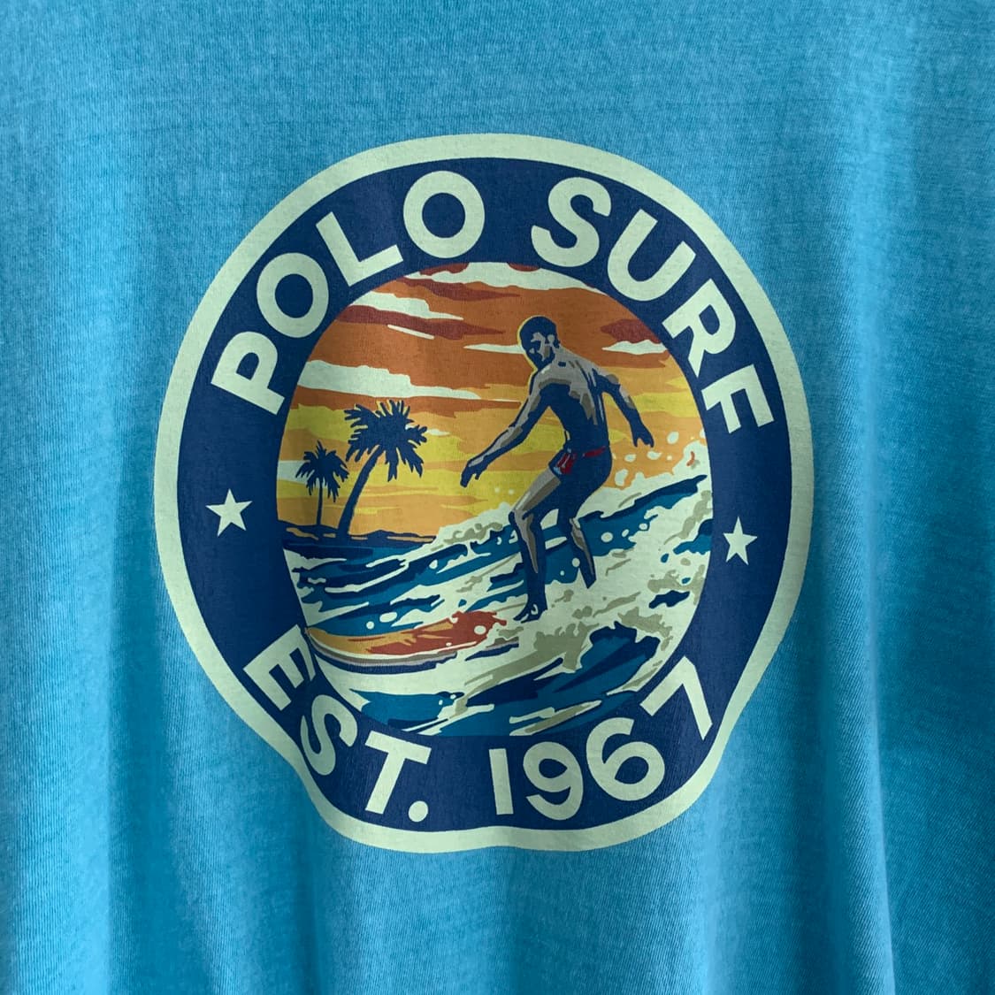 L 폴로랄프로렌 신형 QR택 클래식핏 서프 프린팅 워싱 반팔티 상품이미지4