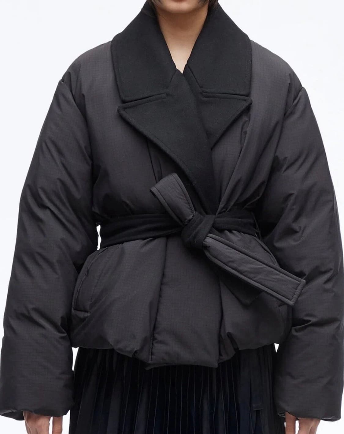 3.1 필립 림 블랙 숄 칼라 벨티드 패딩 자켓 상품이미지1