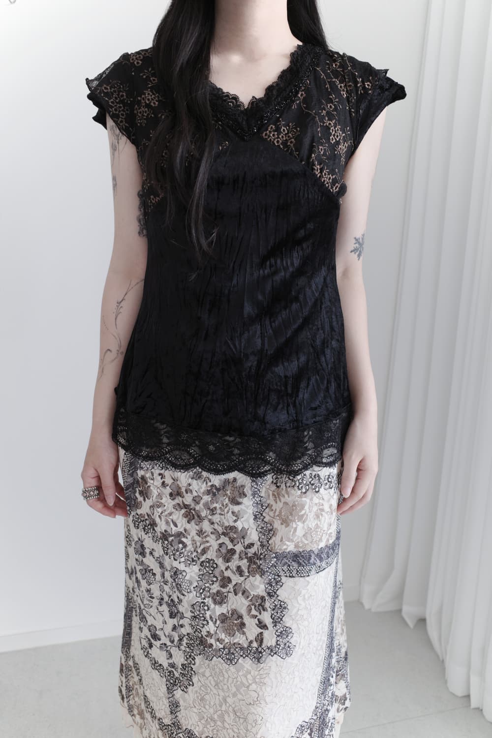 velvet flower blouse 상품이미지5