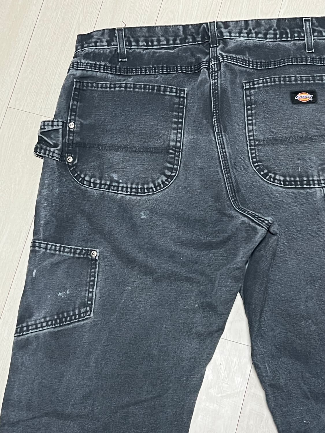 90s디키즈 싱글니 워크팬츠 페이팅블랙 36x30 상품이미지6