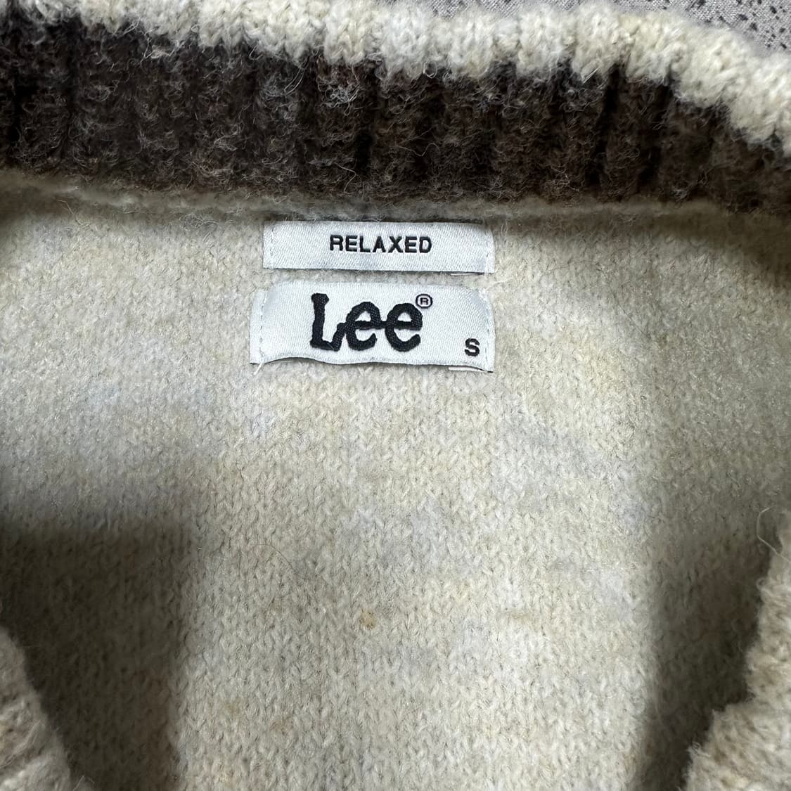 ✨ (바배) LEE 리 니트 아이보리 맨투맨 상품이미지3