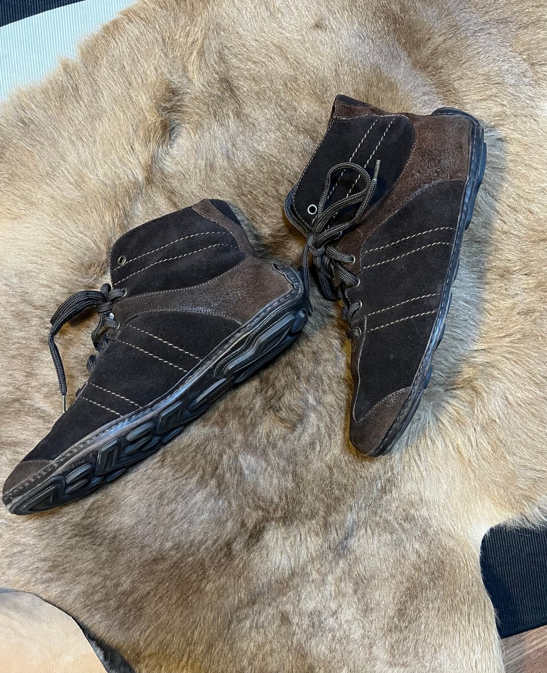 Ermenegildo Zegna 브라운 하이탑 레더 스니커즈 상품이미지3