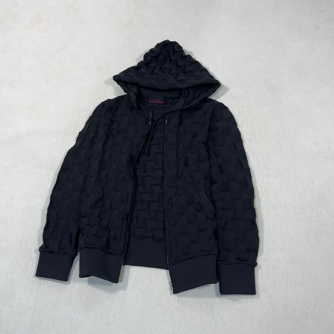 Dot Knit Jacquard Black Hoodie 상품이미지3