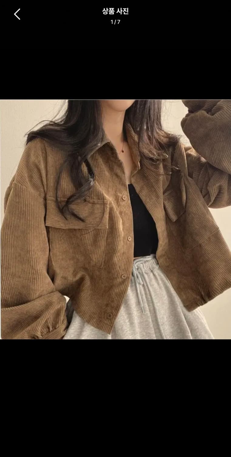브라운 코듀로이 숏 셔츠 자켓 상품이미지1