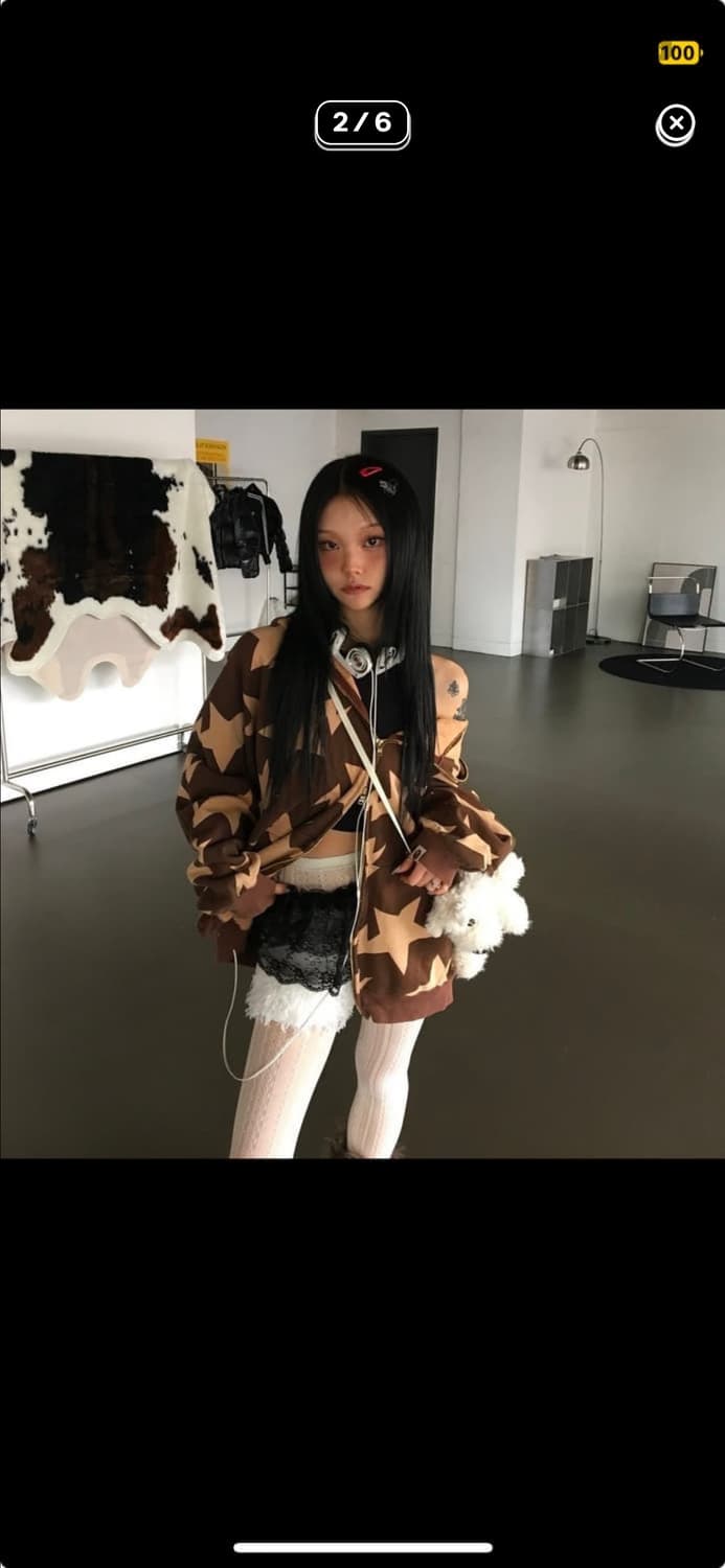 베이프 og 초코 브라운 스타 후드집업 M 상품이미지2