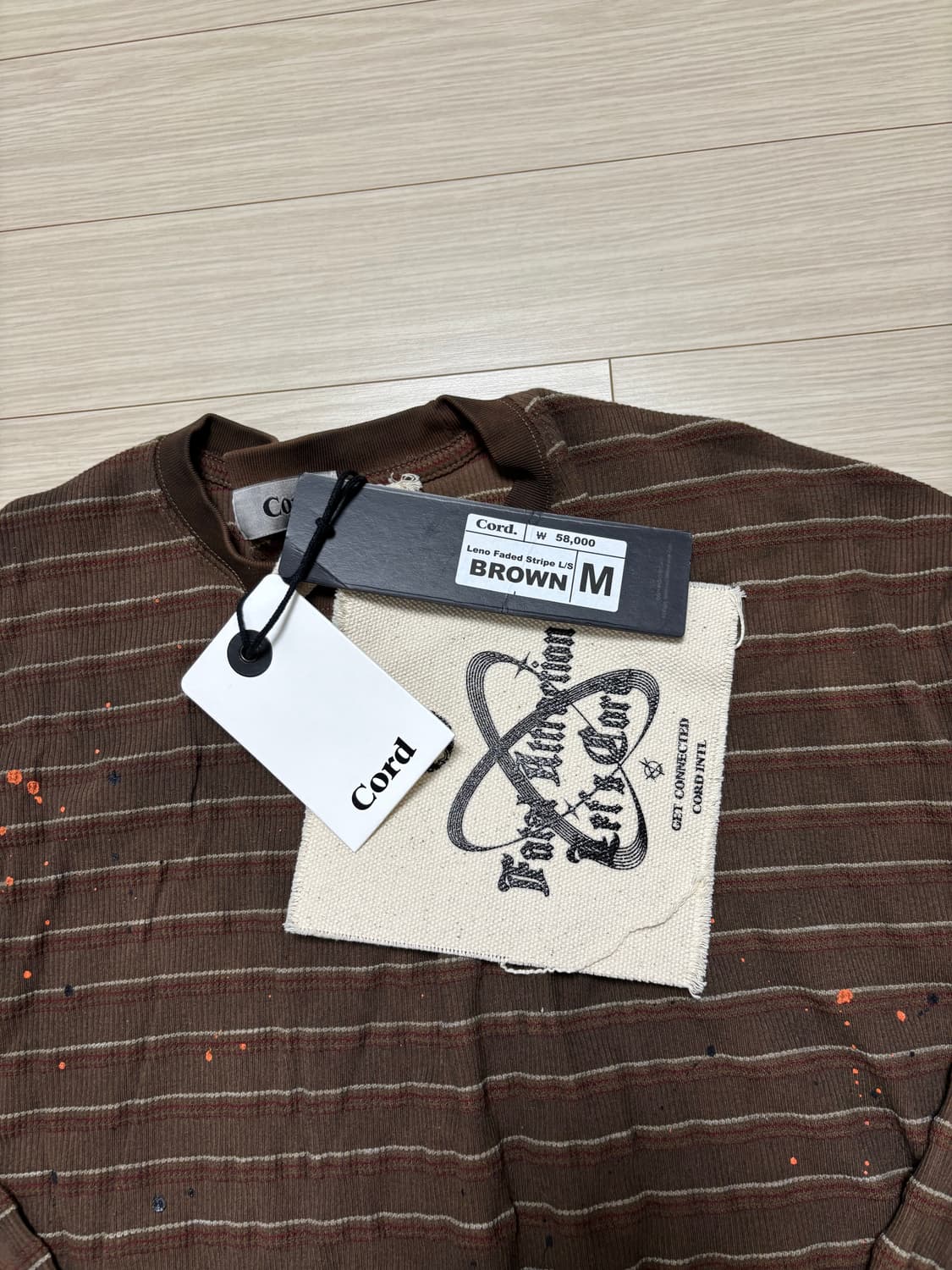 cord 코드 스트라이프 긴팔 티셔츠 브라운 상품이미지5