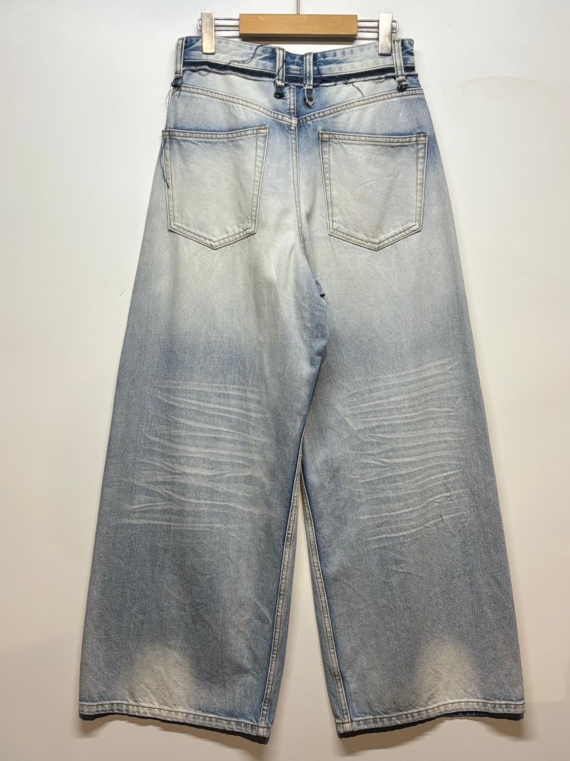 워싱 데님 와이드 팬츠 상품이미지4