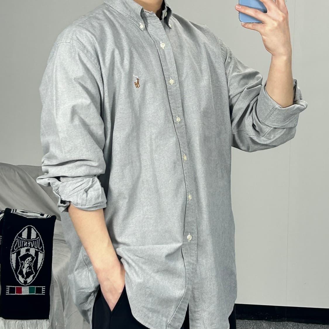 폴로 랄프로렌 그레이 옥스포드 셔츠 XL   상품이미지1